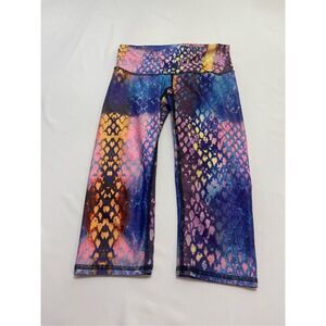 Teeki Snake Print Mermaid Goddess Cropped Leggings Size Small